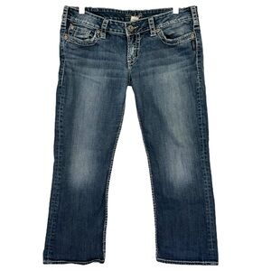 Silver Women’s Santorini Cropped Low Rise Denim Jeans‎  Sz 32